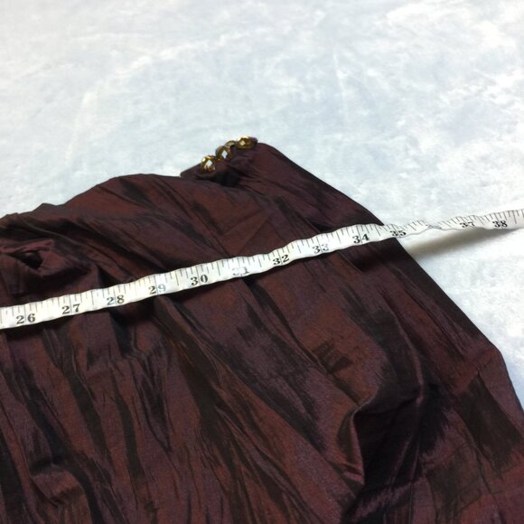 Alex Evenings Mini Sheath Dress Size 8 Womans Maroon Beaded Crinkle Off Shoulder - Picture 10 of 14